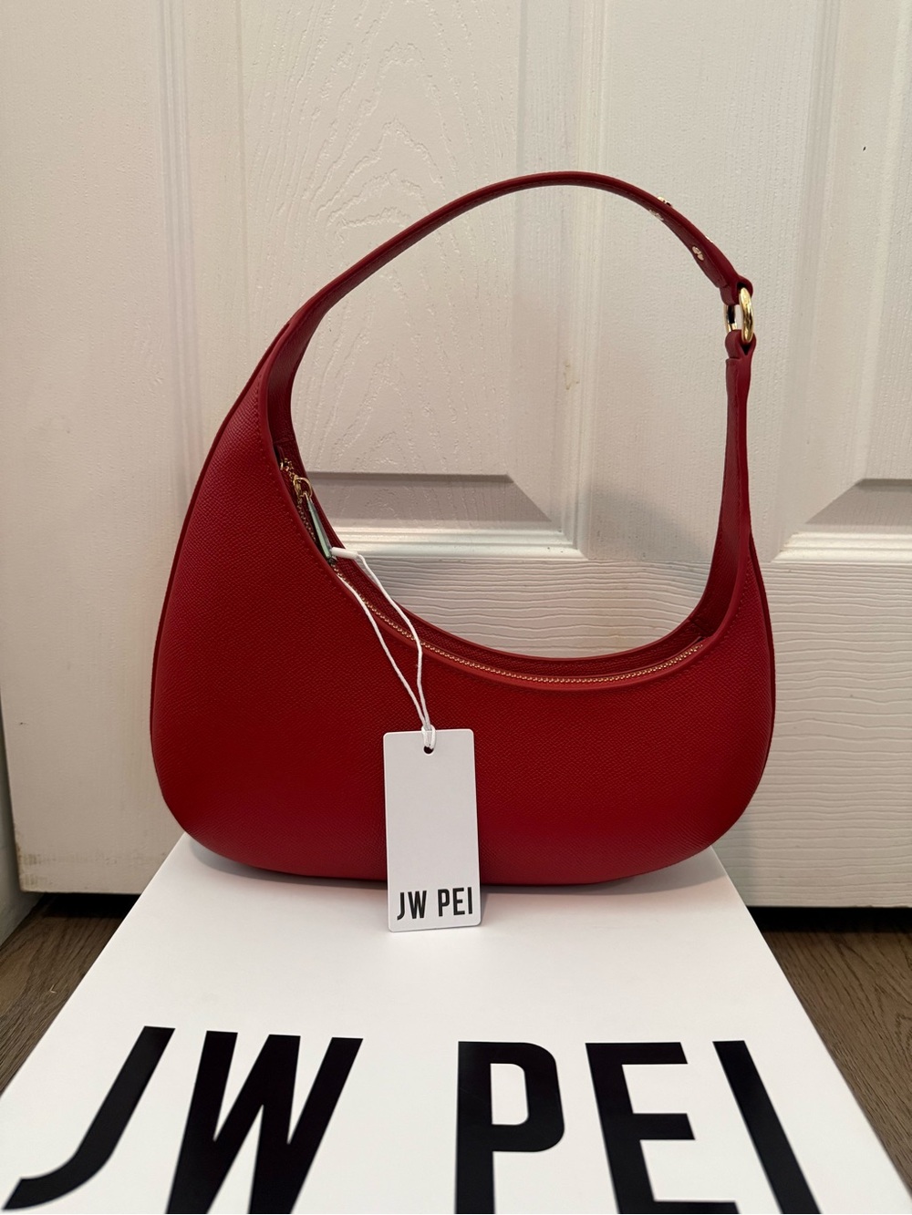 JW PEI Harlee Shoulder Bag Red Vegan Leather Gold Hardware NWT
